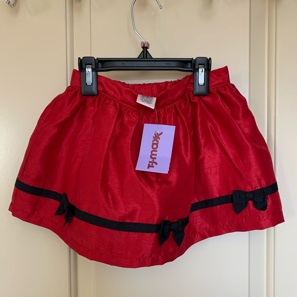 Red party or church skirt